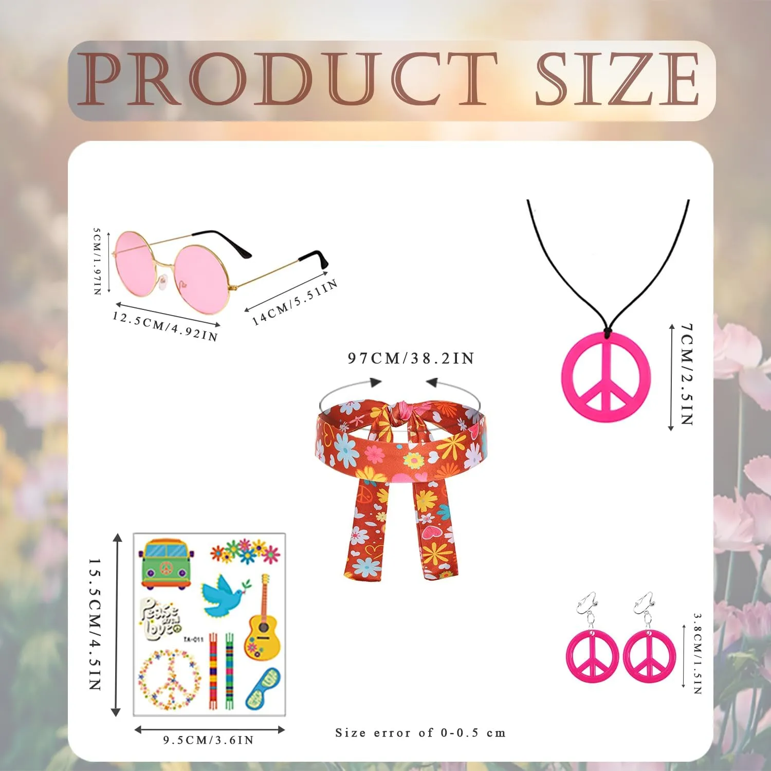 Cuteshower Girl Hippie Costume 70s 60s Hippie Outfits for Girls Halloween Cosplay Party