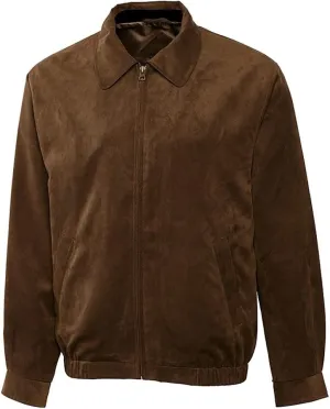 Cutter & Buck Men's Big-Tall Micro Suede City Bomber Jacket