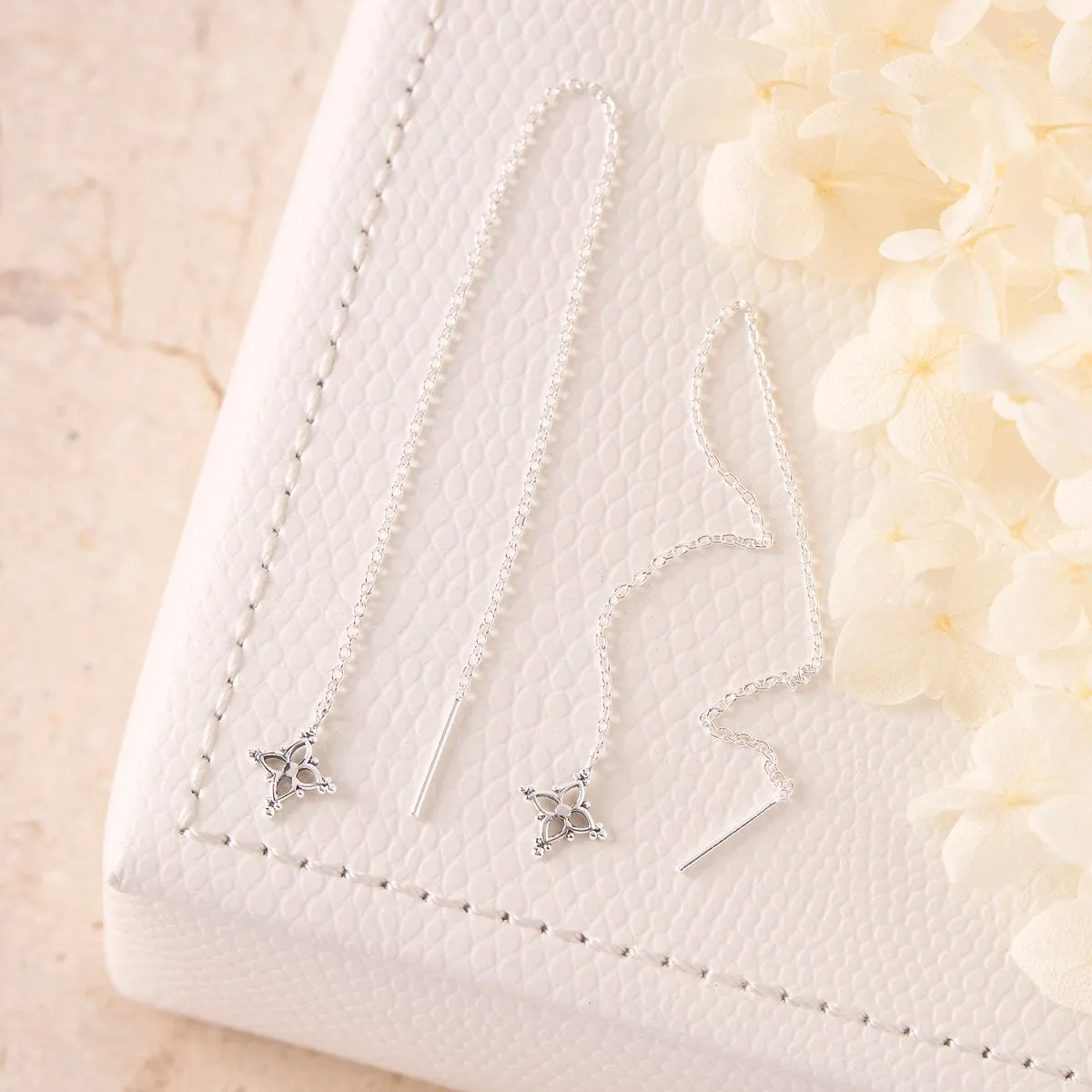 Dainty Moroccan Star Threader Earrings