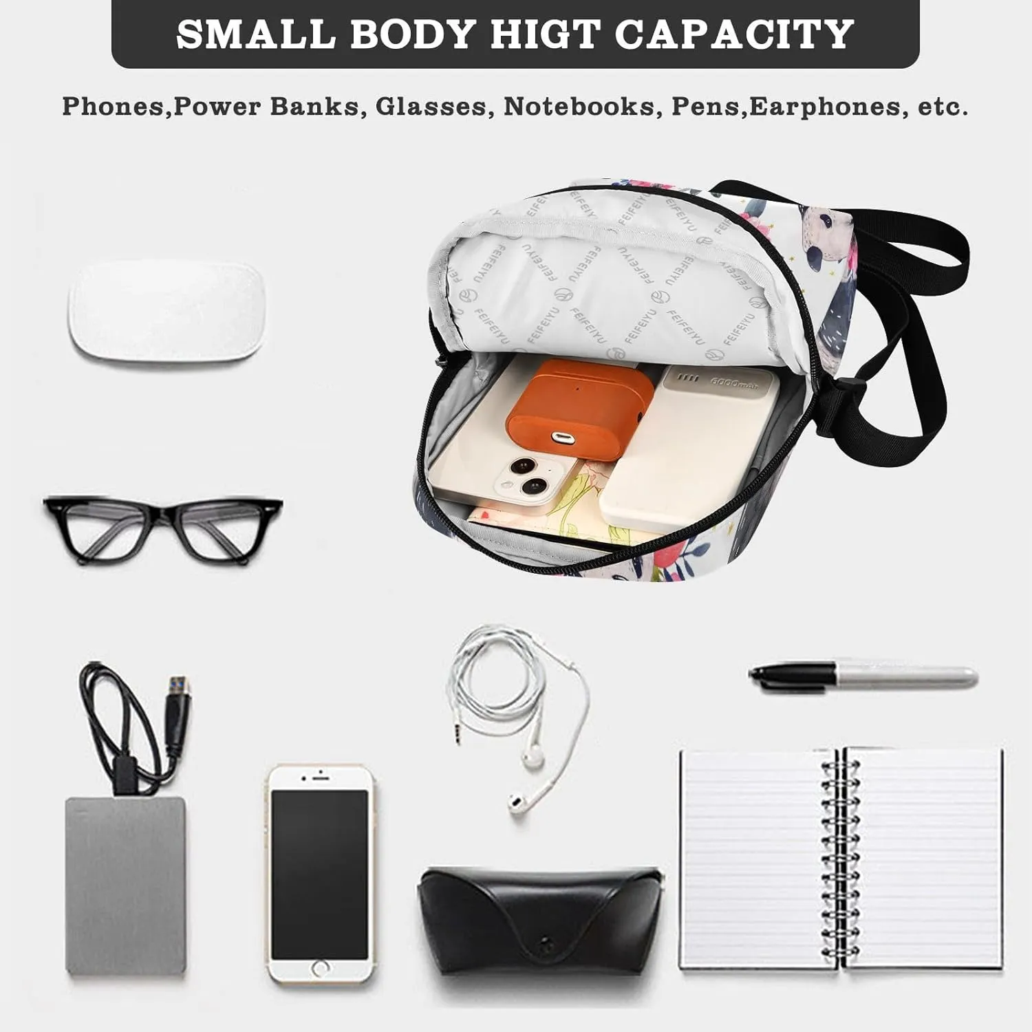 Daisies Messenger Bag for Women Men Side Bag for Travel Workout