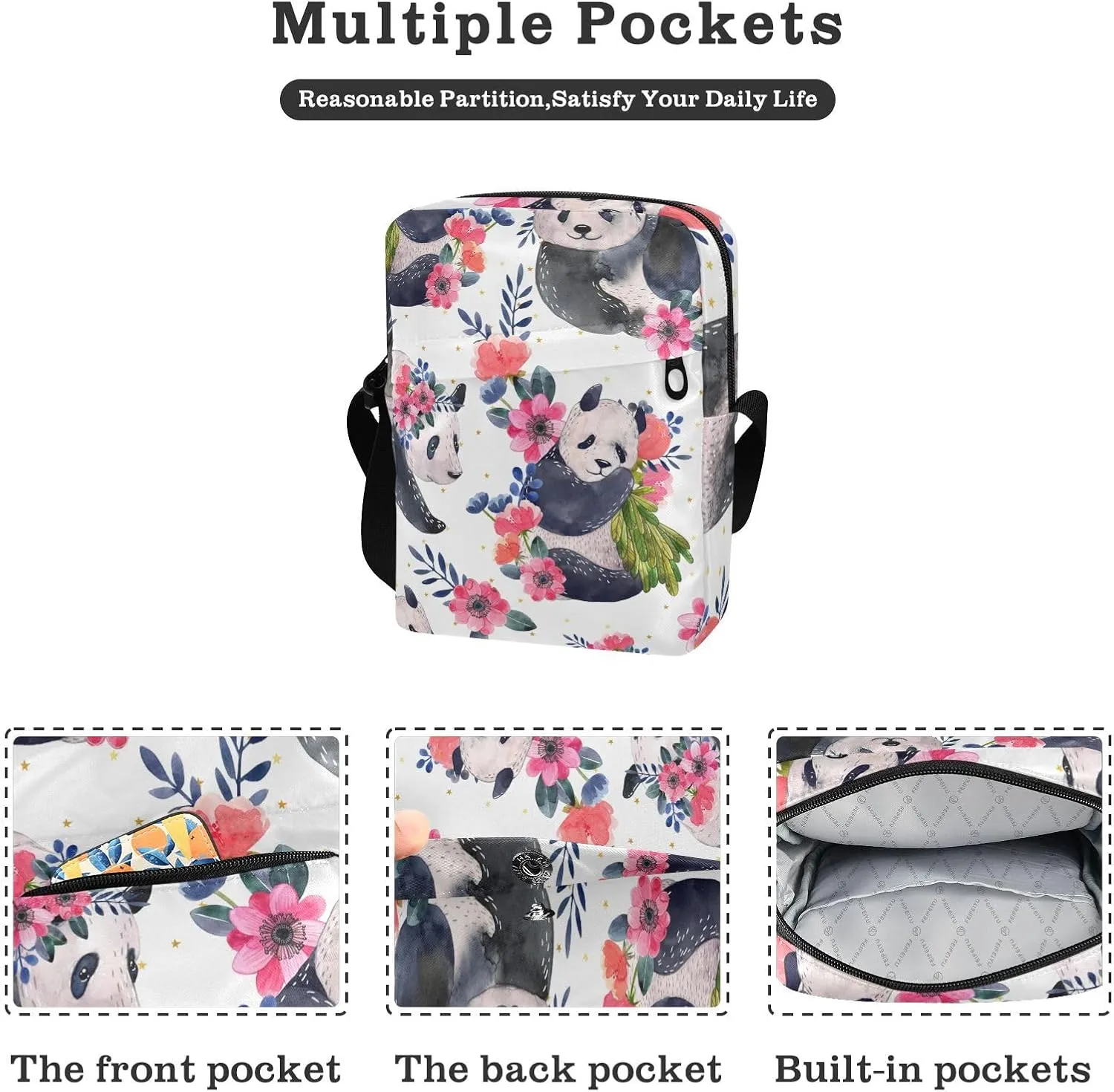 Daisies Messenger Bag for Women Men Side Bag for Travel Workout