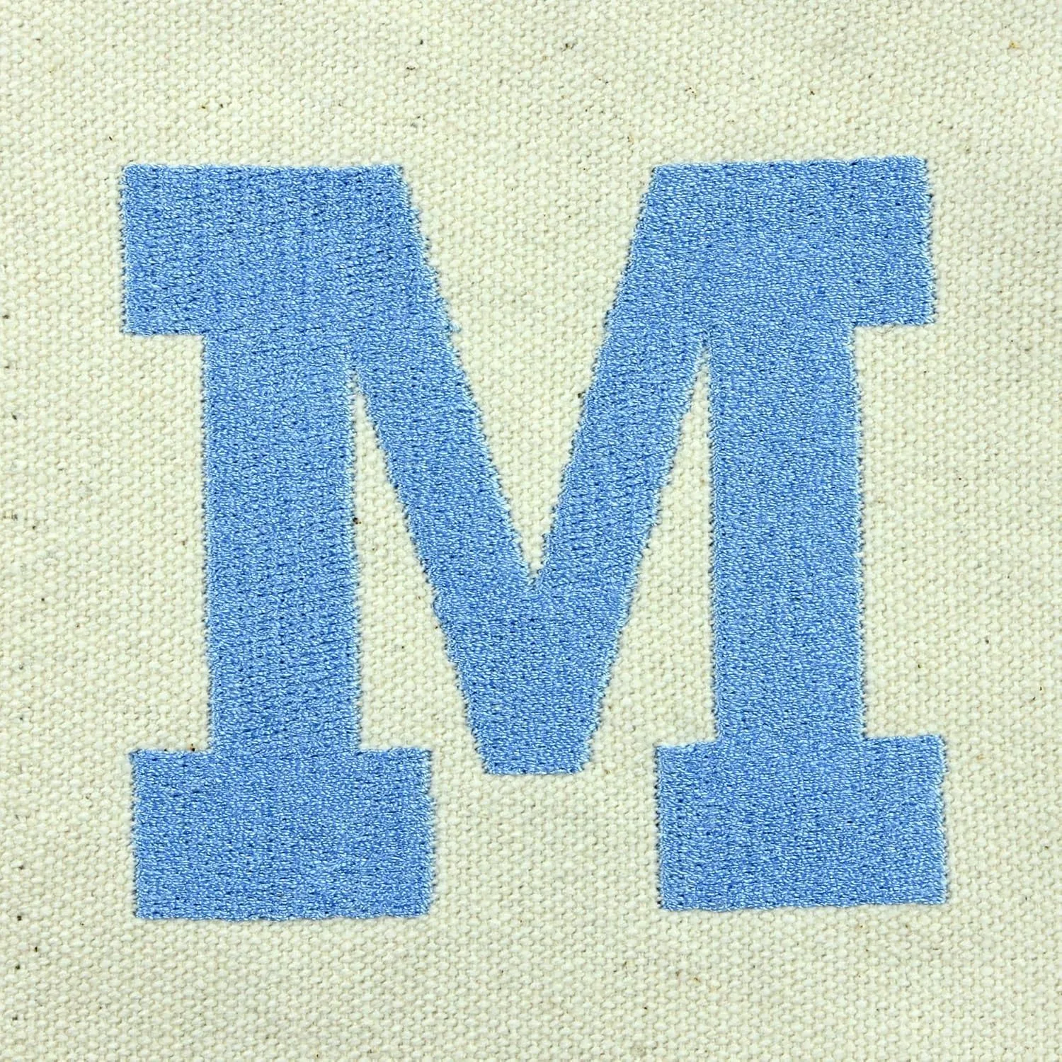 DALIX Initial Tote Bag Personalized Monogram Blue Antique Fish Zippered Top Bold Letter - M