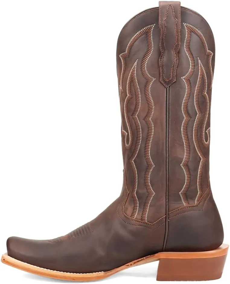 Dan Post Boots Mens Oakwood Embroidered Square Toe Pull On Casual Boots Mid Calf - Brown