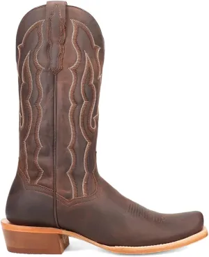 Dan Post Boots Mens Oakwood Embroidered Square Toe Pull On Casual Boots Mid Calf - Brown