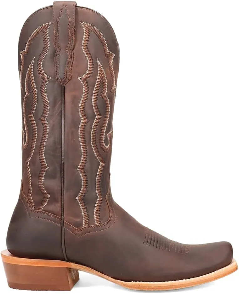 Dan Post Boots Mens Oakwood Embroidered Square Toe Pull On Casual Boots Mid Calf - Brown