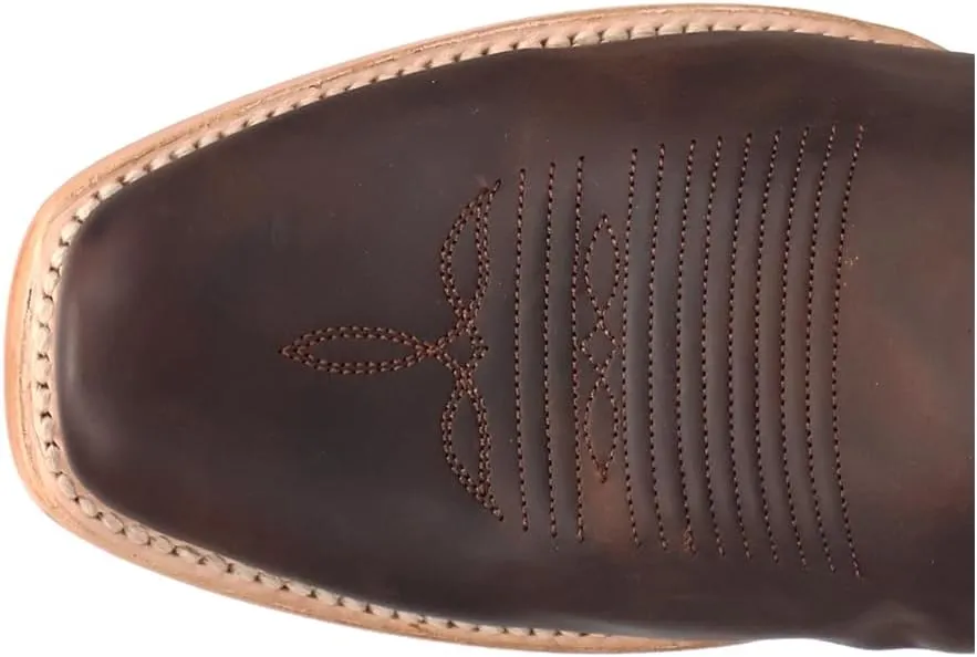 Dan Post Boots Mens Oakwood Embroidered Square Toe Pull On Casual Boots Mid Calf - Brown