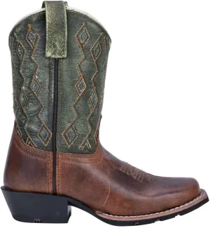 Dan Post Kids Boys Rascal Embroidered Square Toe Casual Boots Mid Calf - Brown