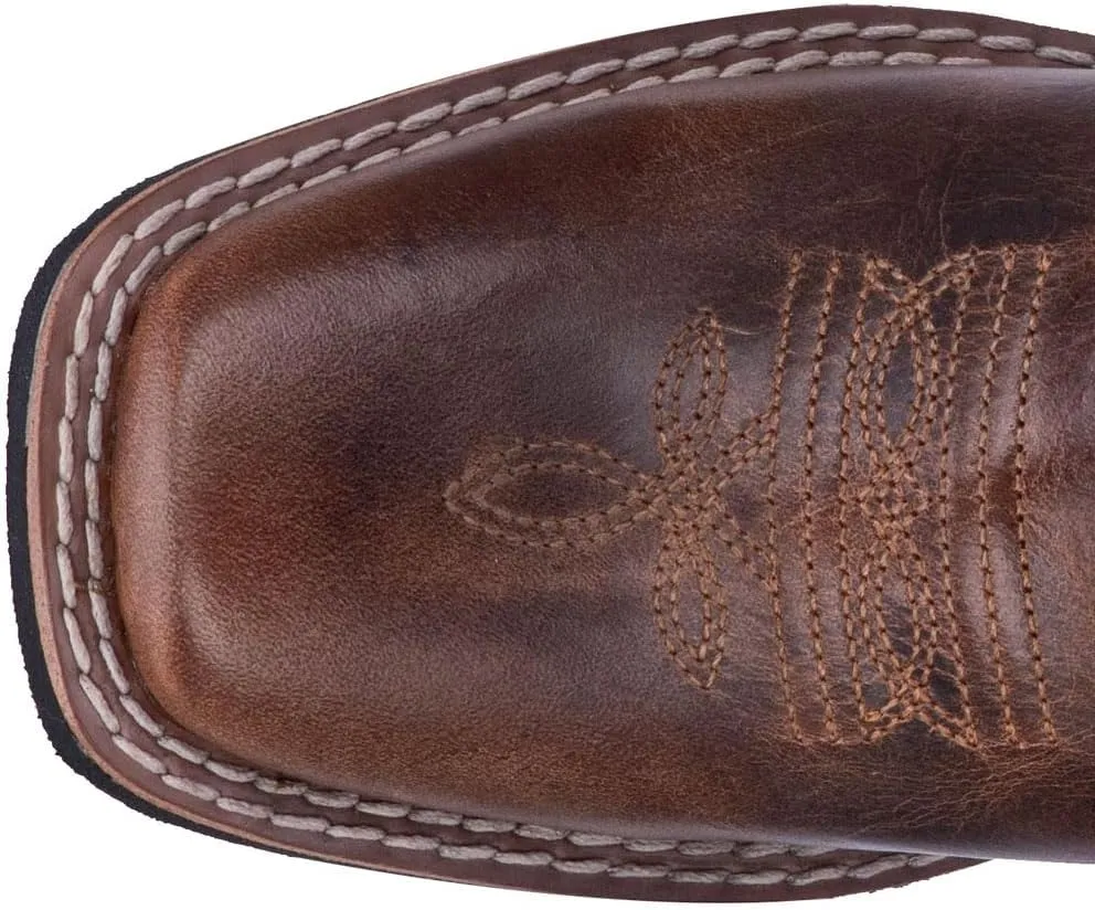 Dan Post Kids Boys Rascal Embroidered Square Toe Casual Boots Mid Calf - Brown