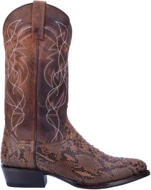 Dan Post Mens Manning Embroidered Round Toe Pull On Dress Boots Mid Calf - Black, Grey