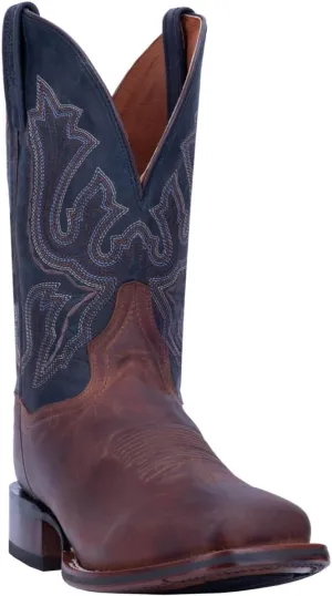 Dan Post Mens Winslow Embroidered Square Toe Casual Boots Mid Calf - Blue, Brown