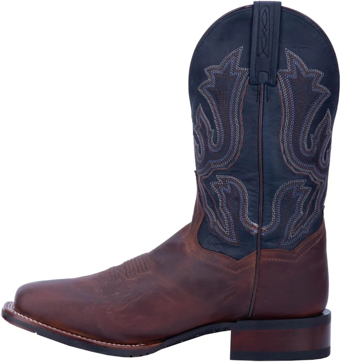 Dan Post Mens Winslow Embroidered Square Toe Casual Boots Mid Calf - Blue, Brown