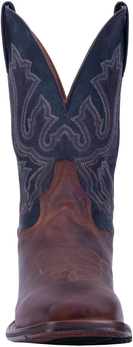 Dan Post Mens Winslow Embroidered Square Toe Casual Boots Mid Calf - Blue, Brown