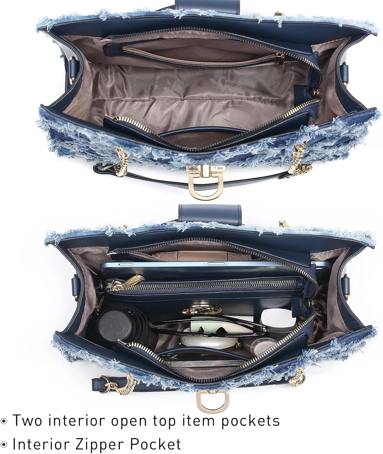 Dasein Leather Handbag Tote Hobo Bag for Women Shoulder Purse Top Handle Satchel Bag with Matching Clutch