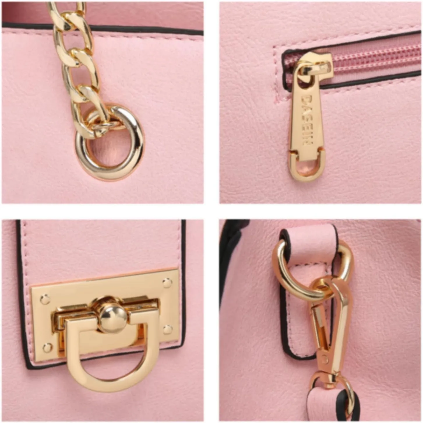 Dasein Leather Handbag Tote Hobo Bag for Women Shoulder Purse Top Handle Satchel Bag with Matching Clutch