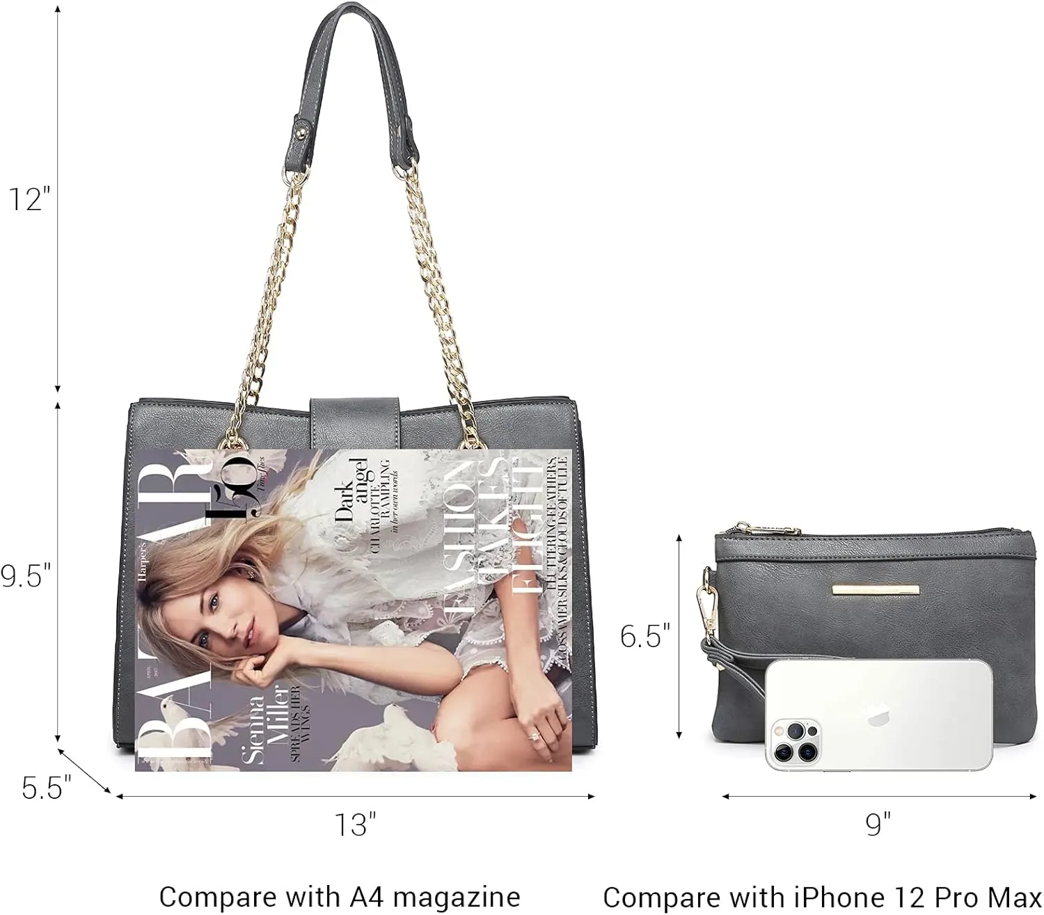 Dasein Leather Handbag Tote Hobo Bag for Women Shoulder Purse Top Handle Satchel Bag with Matching Clutch