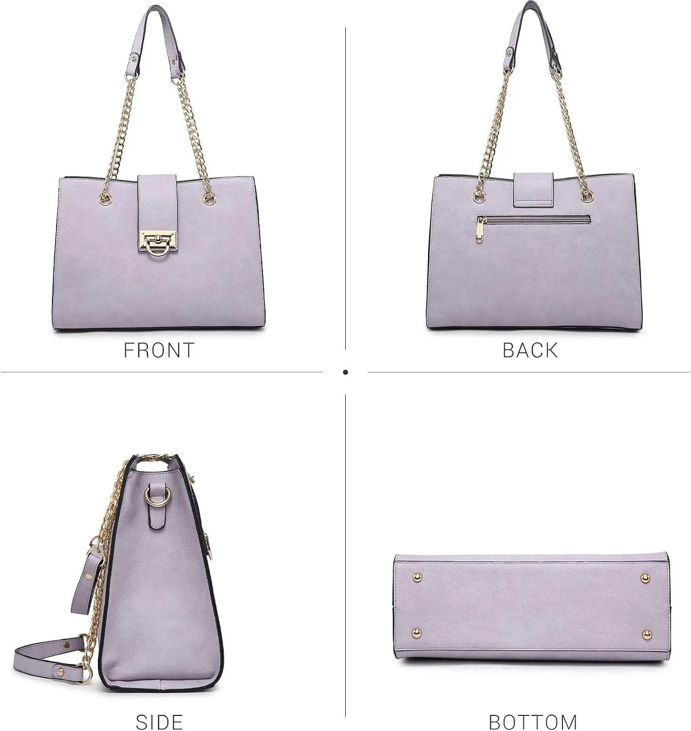 Dasein Leather Handbag Tote Hobo Bag for Women Shoulder Purse Top Handle Satchel Bag with Matching Clutch