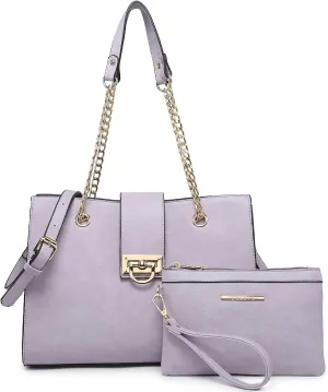 Dasein Leather Handbag Tote Hobo Bag for Women Shoulder Purse Top Handle Satchel Bag with Matching Clutch