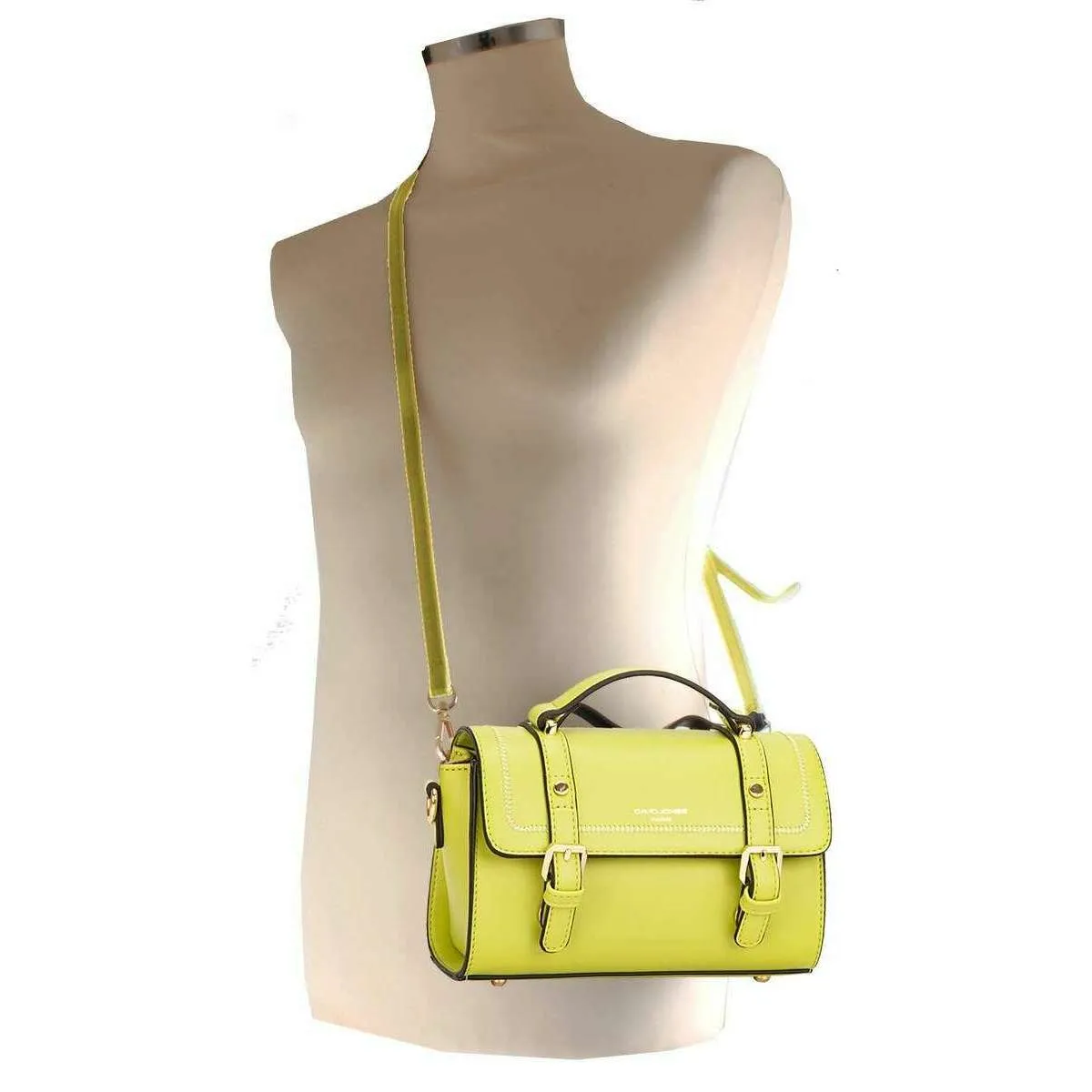 David Jones Small Grab Satchel - Lemon Yellow
