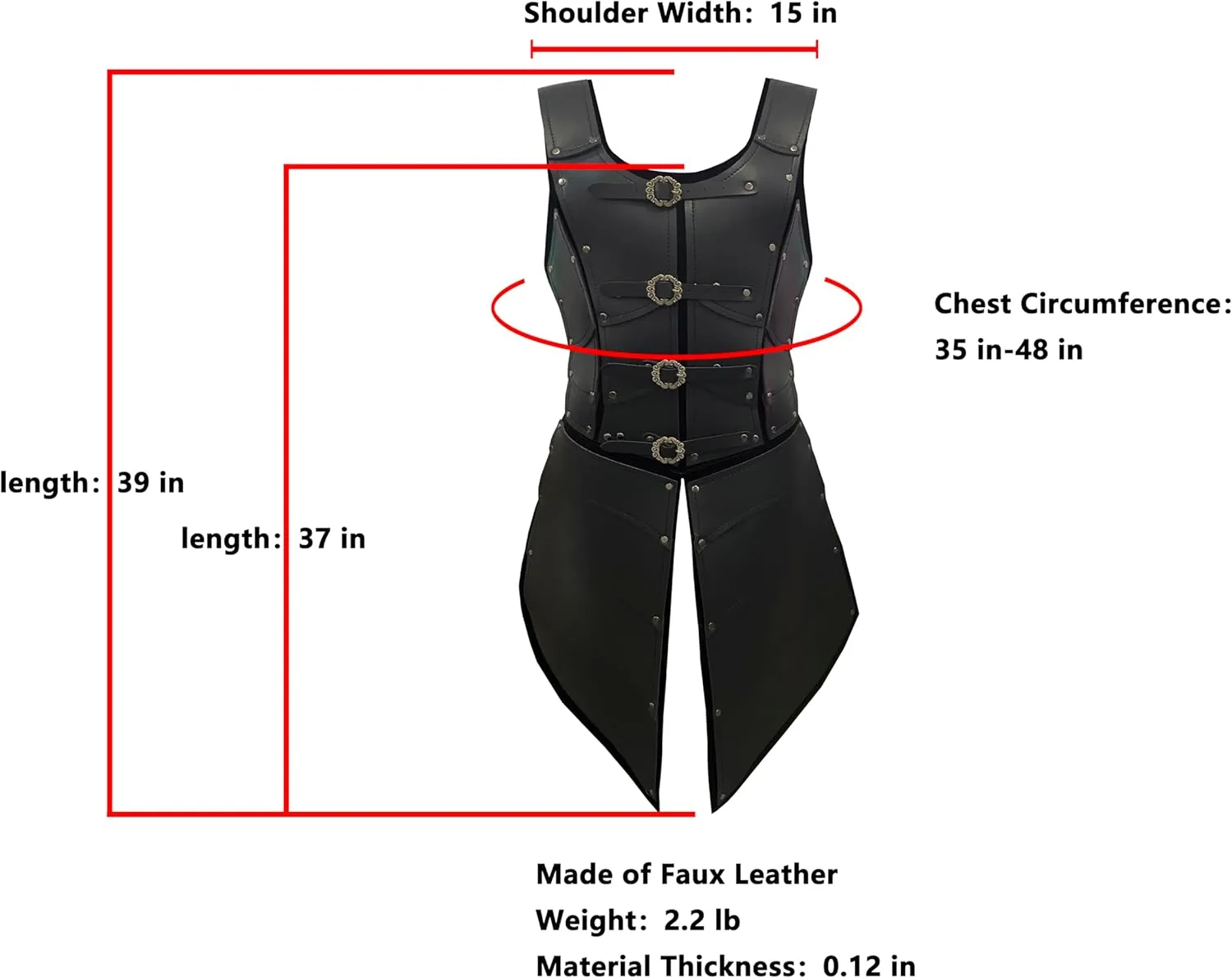 Deluxe Medieval Chest Armor Viking Warrior Adjustable Leather Armour Breastplate Costume for LARP Party Halloween Cosplay
