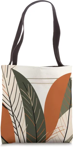Desert Botanical Boho Wildflower Earth Tone Feather Floral Tote Bag