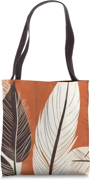 Desert Botanical Boho Wildflower Earth Tone Feather Floral Tote Bag