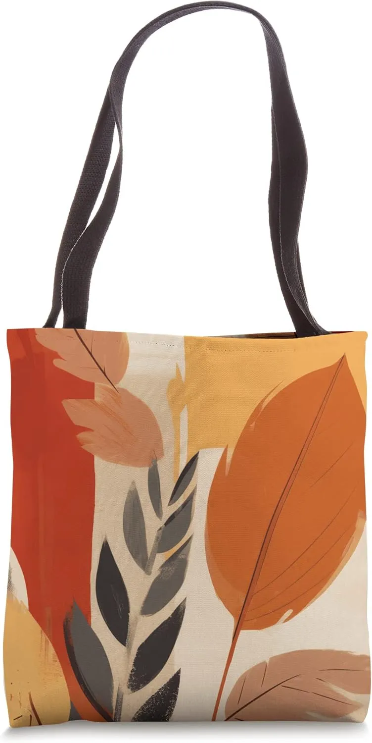 Desert Botanical Boho Wildflower Earth Tone Feather Floral Tote Bag