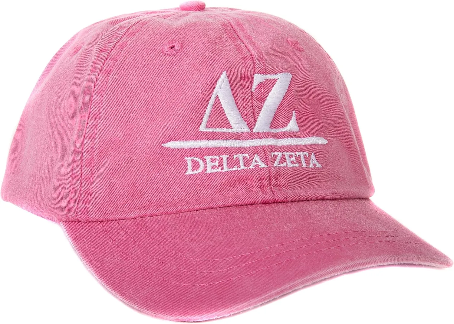 Desert Cactus Delta Zeta Baseball Hat (B) Embroidered Cap Cursive Name Font Adjustable Leather Strap dz (Hot Pink - B)