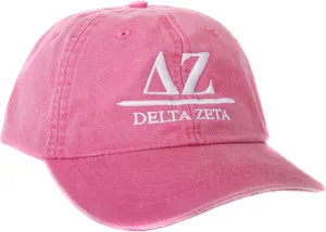Desert Cactus Delta Zeta Baseball Hat (B) Embroidered Cap Cursive Name Font Adjustable Leather Strap dz (Hot Pink - B)