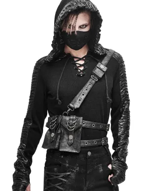 Devil Fashion Mens Dieselpunk Shoulder Harness Hip Bag Belt
