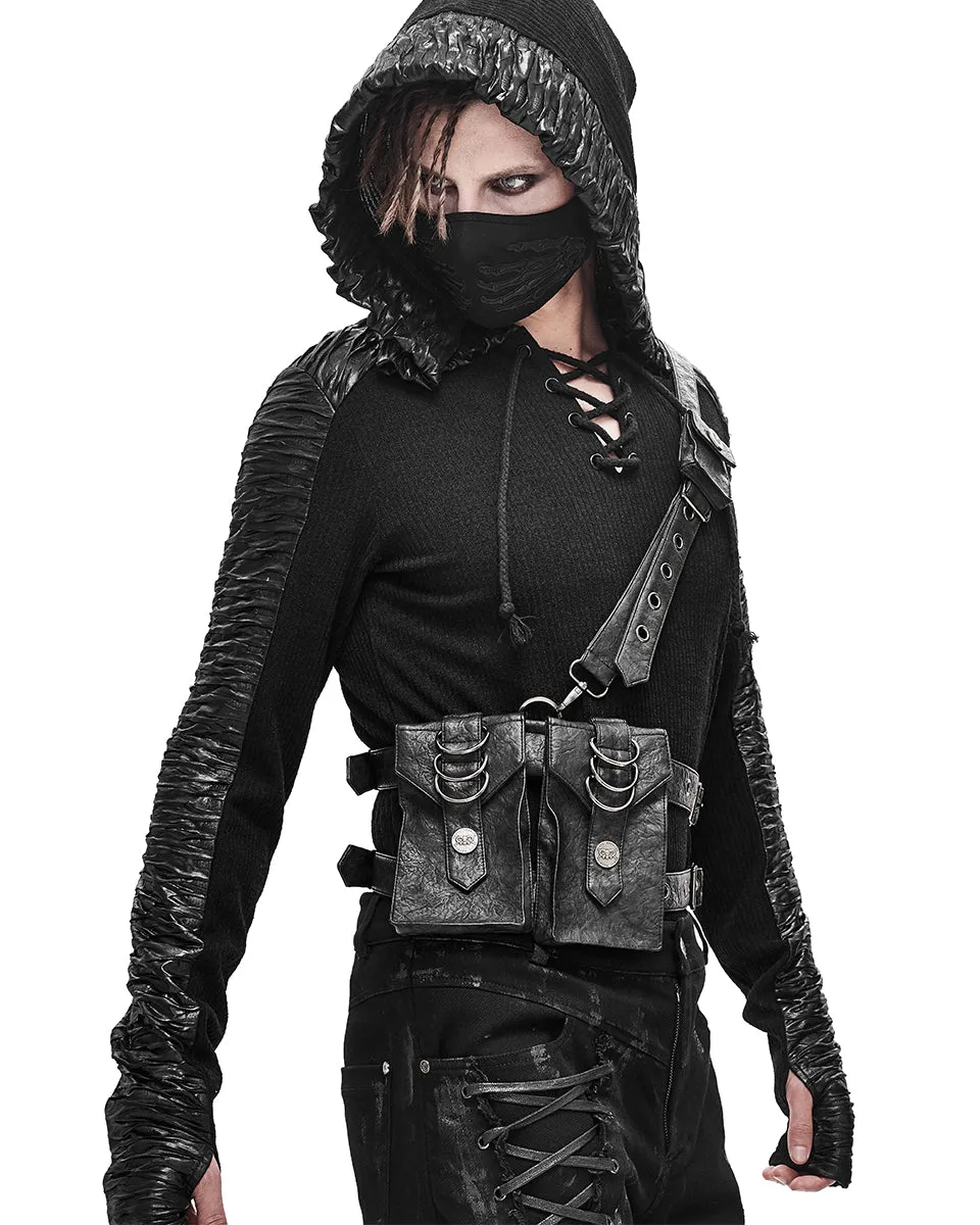 Devil Fashion Mens Dieselpunk Shoulder Harness Hip Bag Belt