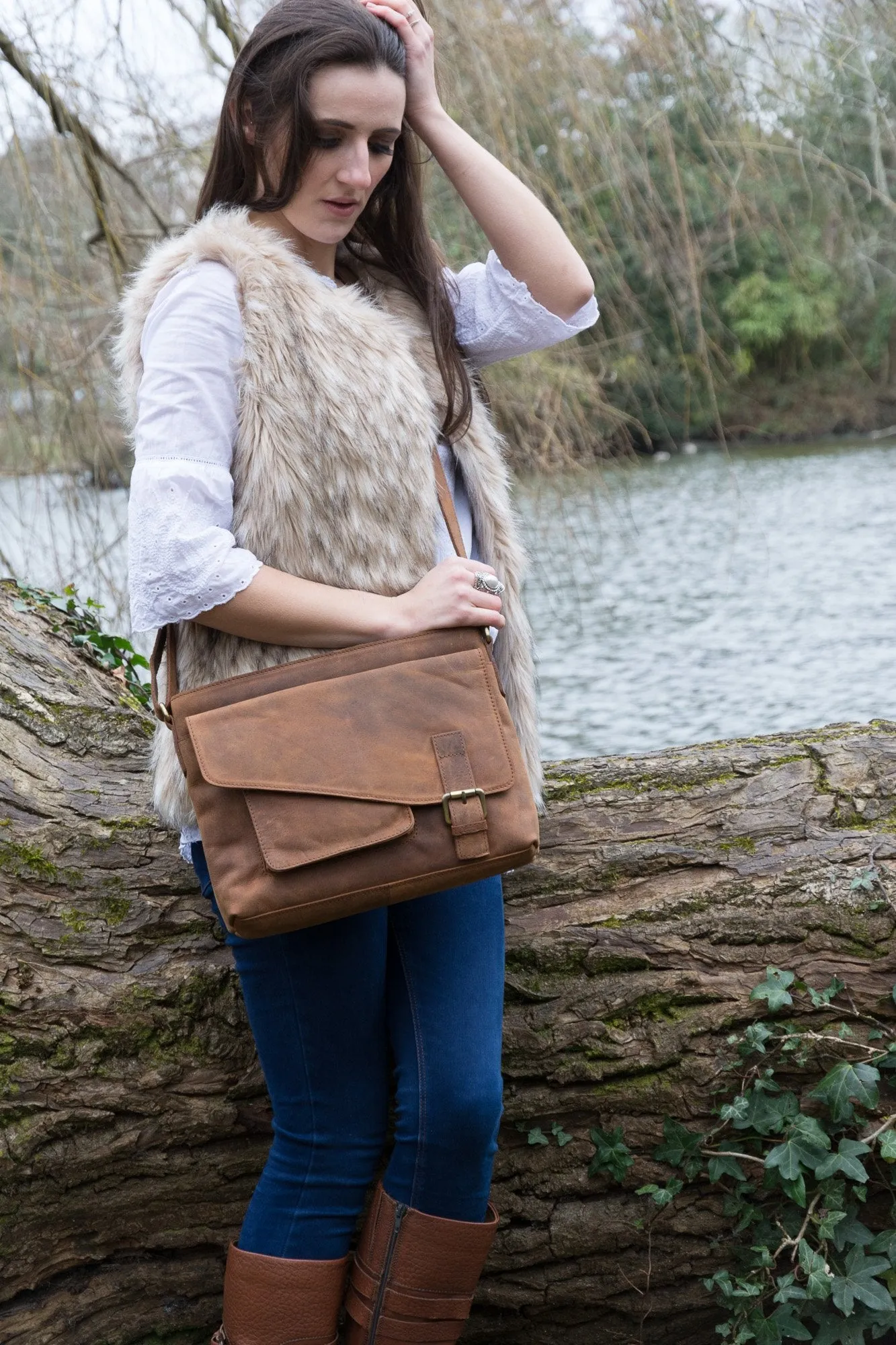 Diagonal Flap Zip Top Bag - 'Africa'