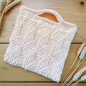 Diamond Ribbed Charm Handbag