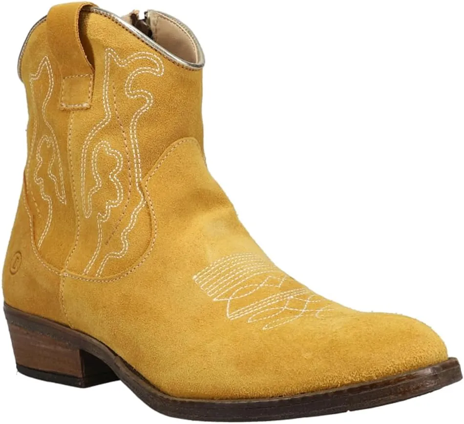 Dingo Womens Daisy Mae Embroidery Round Toe Zippered Casual Boots Ankle Low Heel 1-2" - Black