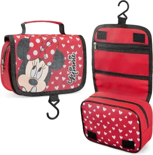 Disney Stitch Hanging Toiletry Bags for Women Teenagers Girls Minnie Mouse Cosmetic Bag Travel Accessories Stitch Gifts (Red Minnie)