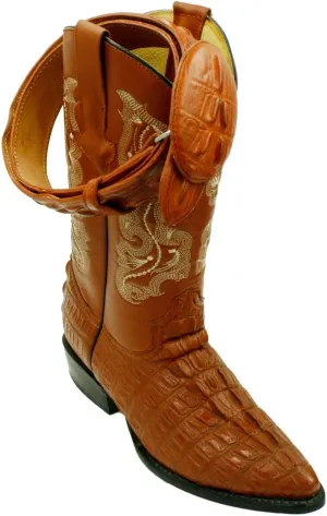 Dona Michi Men's Genuine Leather Crocodile Print J Toe Cow Boy Boots With Free Belt