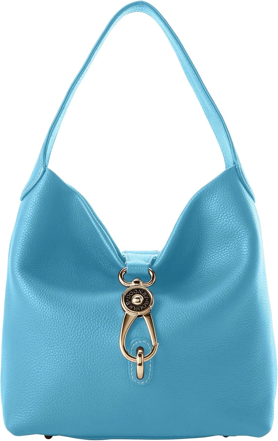 Dooney & Bourke Handbag, Pebble Grain Small Logo Lock Sac Shoulder Bag - Sky Blue