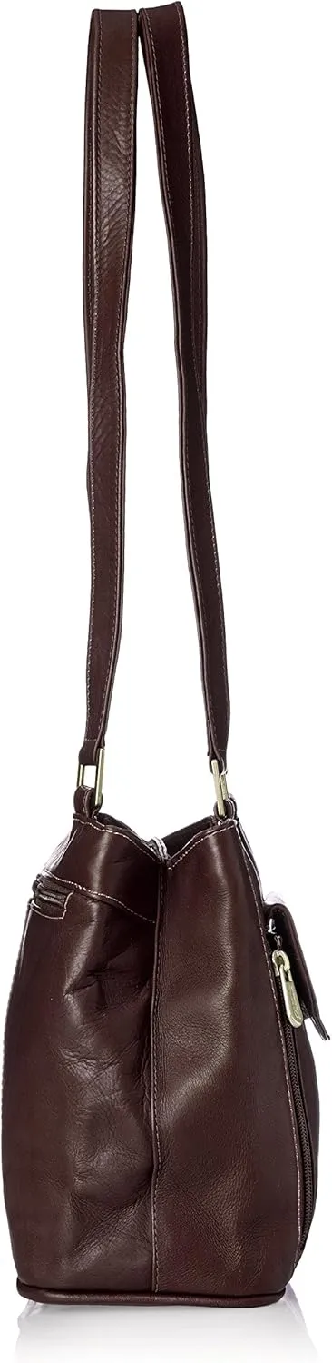Double Compartment Shoulder Bag, Chocolate, One Size
