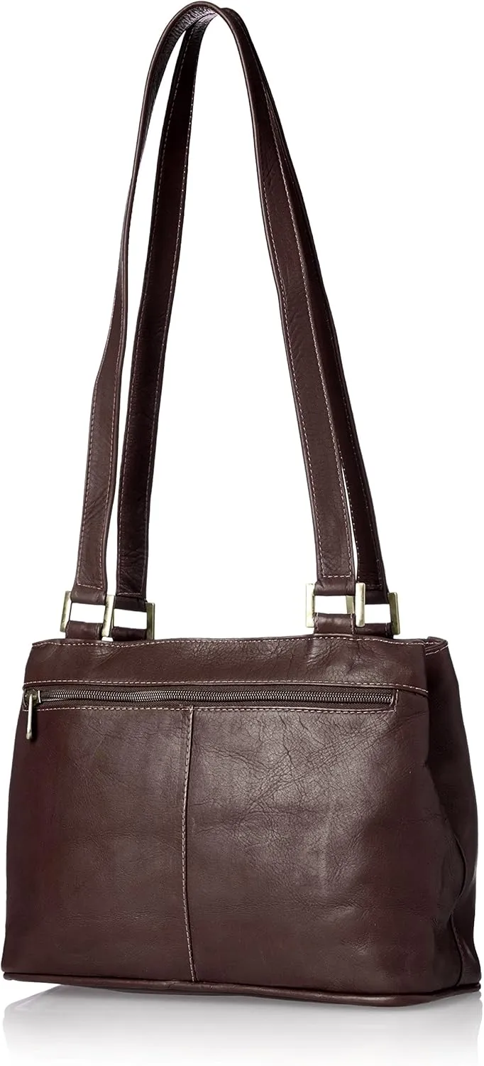 Double Compartment Shoulder Bag, Chocolate, One Size
