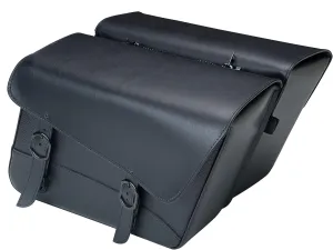 Dowco Willie & Max 59589-00 Black Jack Series: Synthetic Leather Large Slant Motorcycle Saddlebag Set, Black, Universal Fit, 19 Liter Each/38 Liter Total Capacity