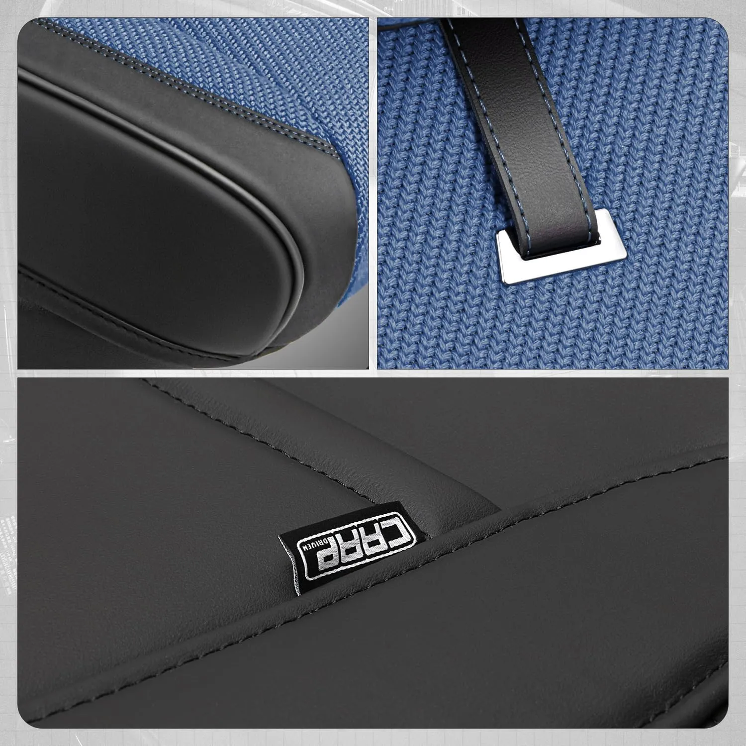 Drive Series Front Row Set Seat Covers Universal for Cars Trucks SUV, Navy Blue, CA-SC-Drive-F-NB