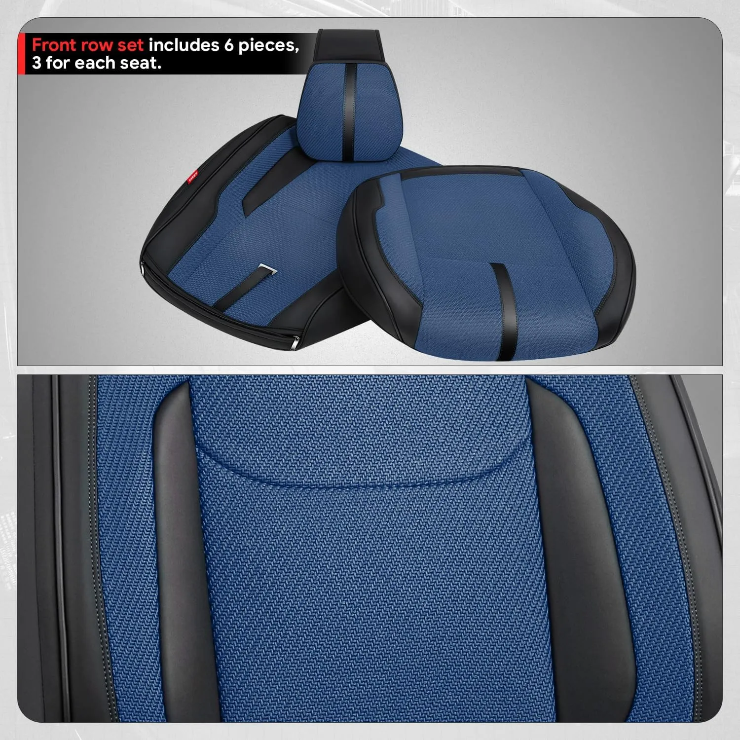 Drive Series Front Row Set Seat Covers Universal for Cars Trucks SUV, Navy Blue, CA-SC-Drive-F-NB