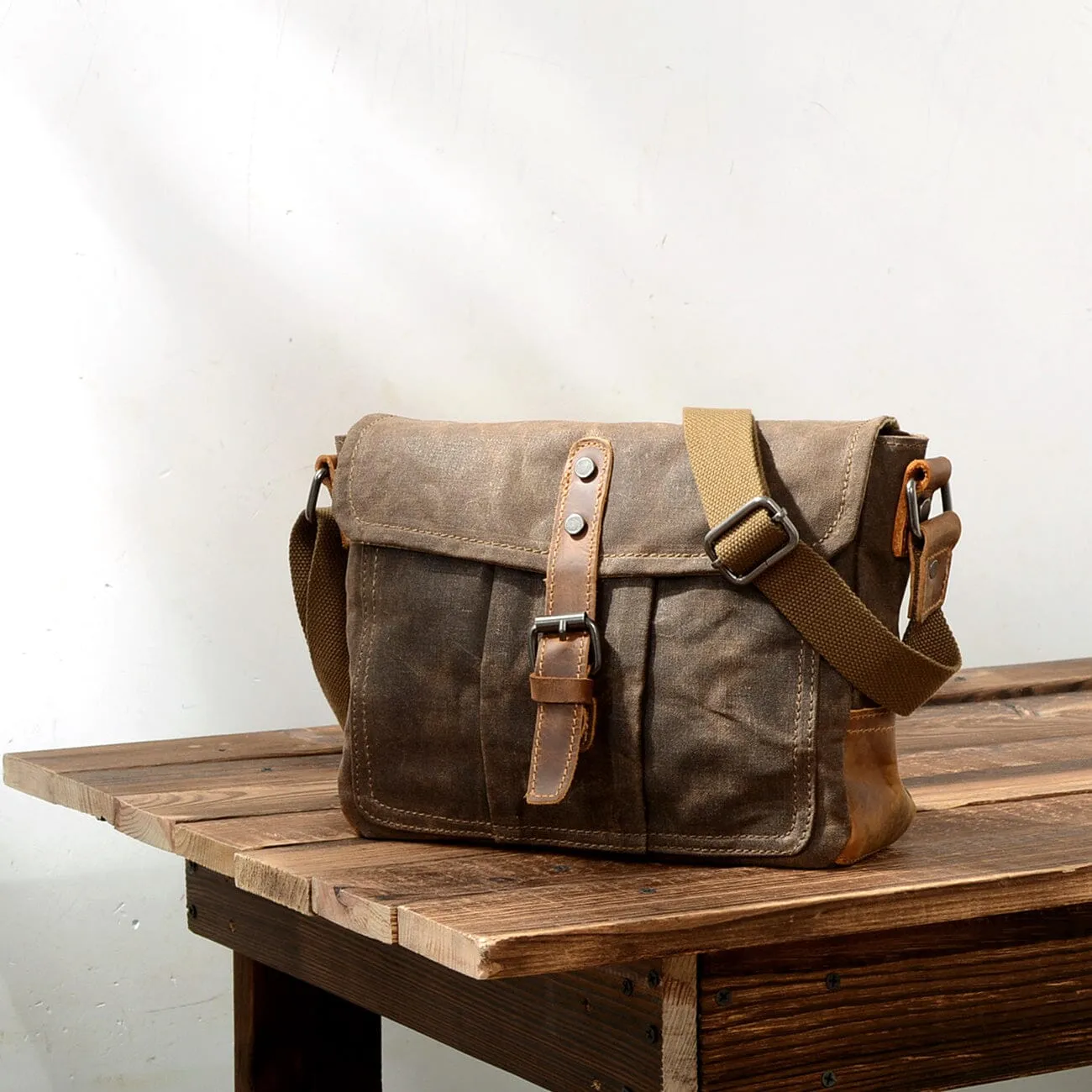 Durable Small Canvas Messenger Bag for Men