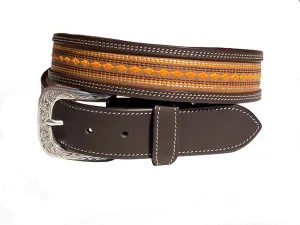 Durango Mens Mason Diamond Embroidered Leather Belt