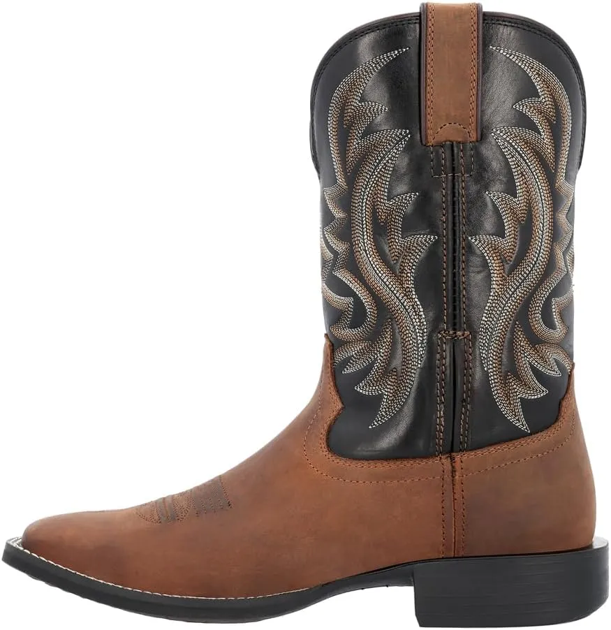 Durango Mens Shyloh Embroidered Square Toe Casual Boots Mid Calf - Black, Brown