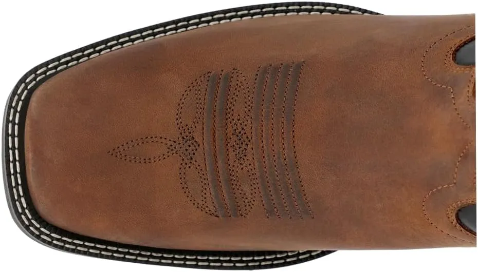 Durango Mens Shyloh Embroidered Square Toe Casual Boots Mid Calf - Black, Brown