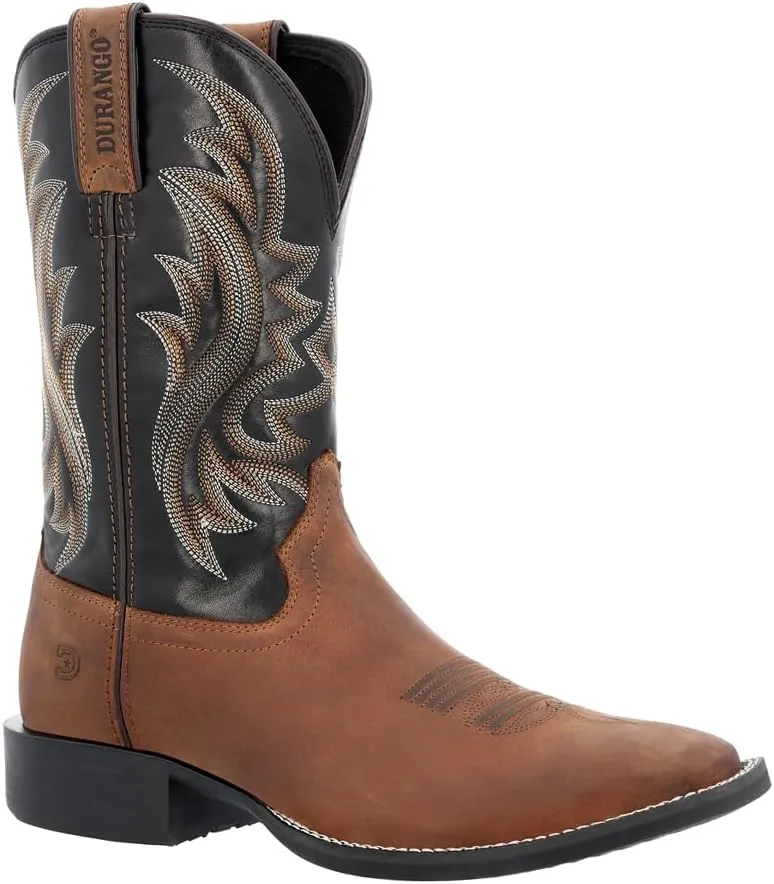Durango Mens Shyloh Embroidered Square Toe Casual Boots Mid Calf - Black, Brown