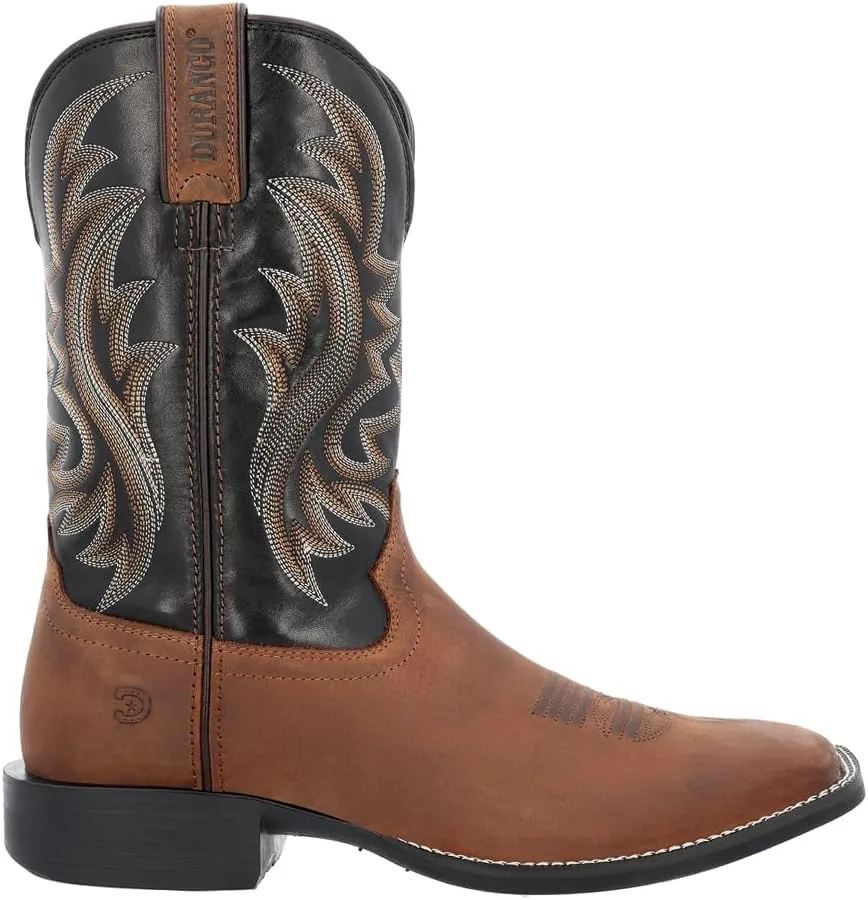 Durango Mens Shyloh Embroidered Square Toe Casual Boots Mid Calf - Black, Brown