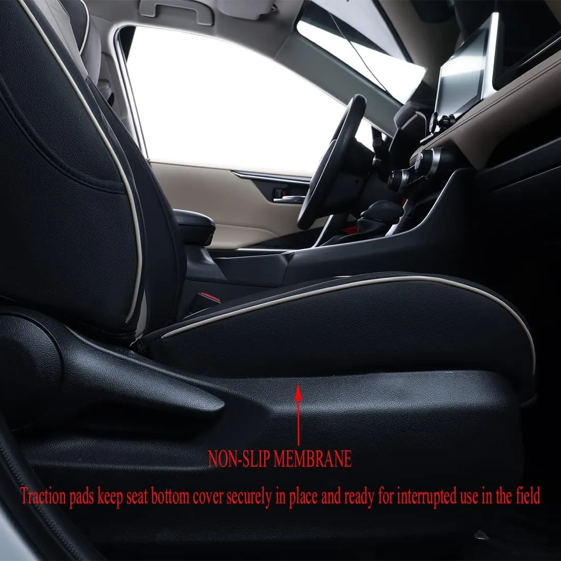 EKR Custom Fit Challenger Car Seat Covers for Select Dodge Challenger SRT,RT,GT,SXT,T/A 2015 2016 2017 2018 2019 2020 2021 2022 2023 -Full Set -Leather (Black/Gray)