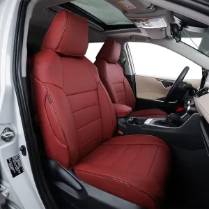 EKR Custom Fit Challenger Car Seat Covers for Select Dodge Challenger SRT,RT,GT,SXT,T/A 2015 2016 2017 2018 2019 2020 2021 2022 2023 -Full Set -Leather (Burgundy)