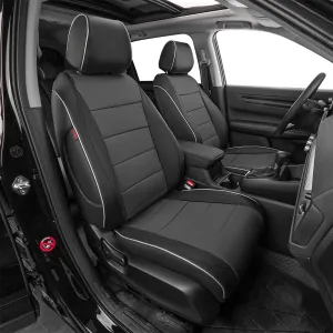 EKR Custom Fit CRV Seat Covers for Select Honda CRV 2023 2024 2025- Full Set,Leather (Black/Gray)